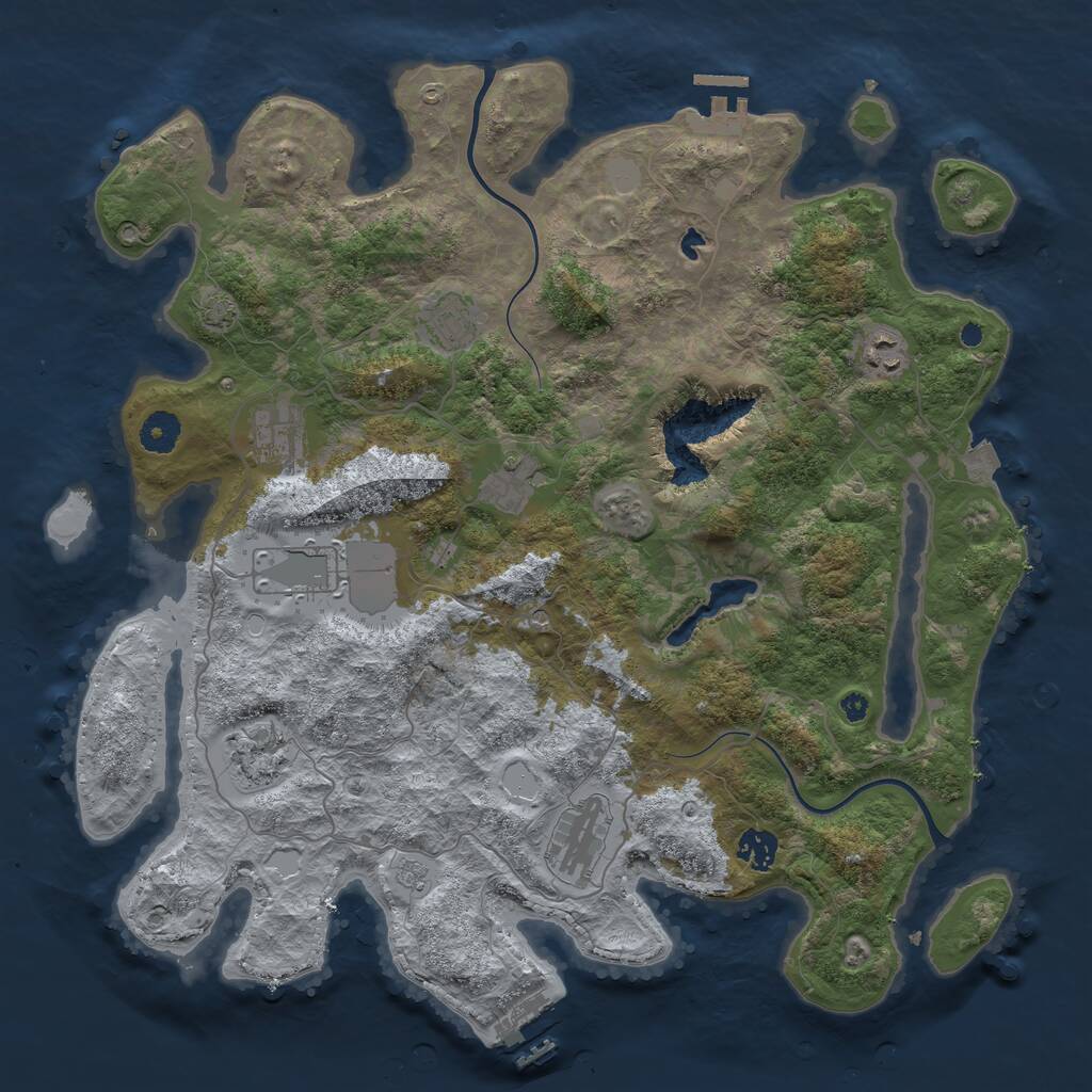 Rust Map: Procedural Map, Size: 4000, Seed: 508202203, 14 Monuments
