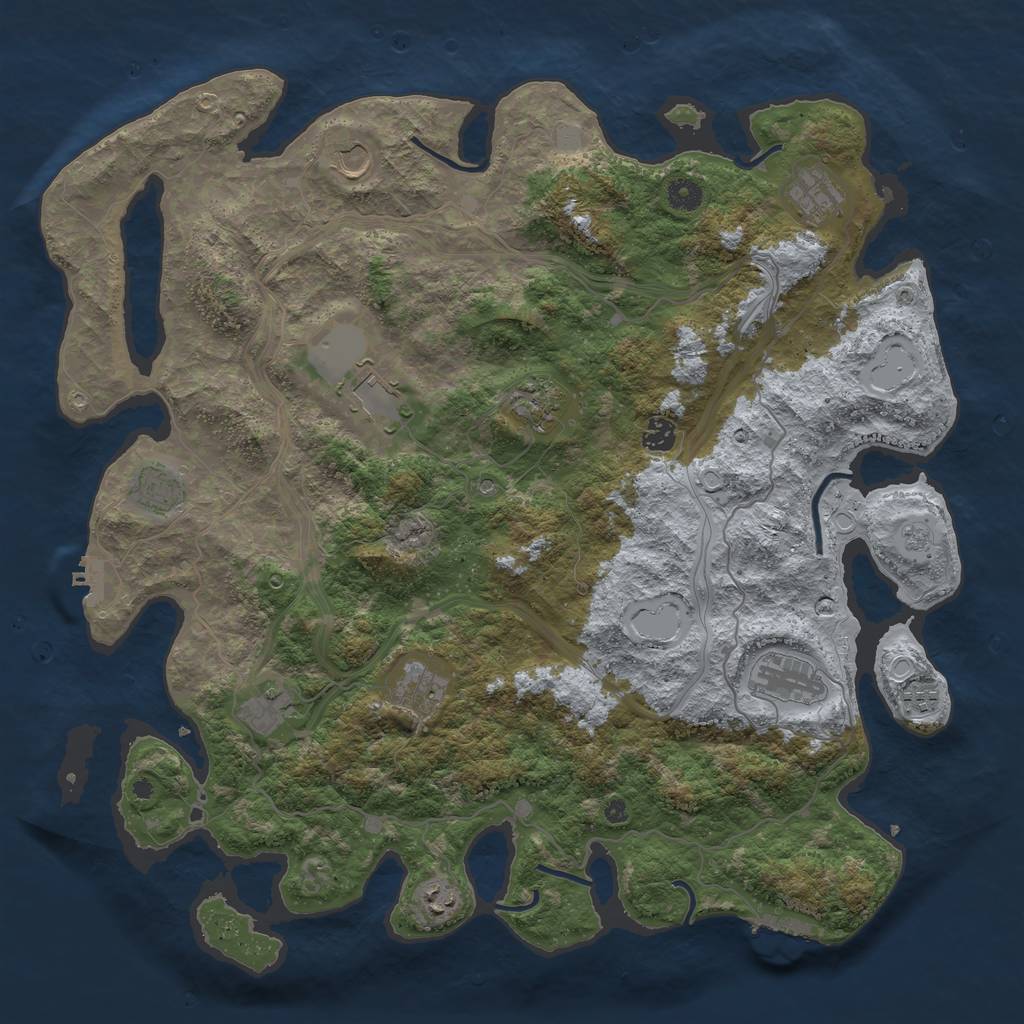 Rust Map: Procedural Map, Size: 4500, Seed: 78489785, 20 Monuments