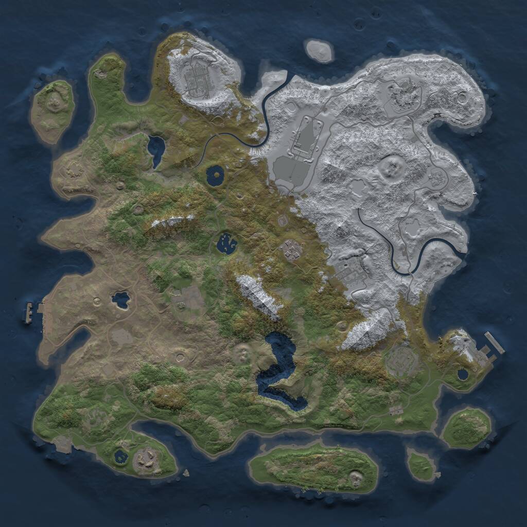 Rust Map: Procedural Map, Size: 4000, Seed: 1698897097, 15 Monuments