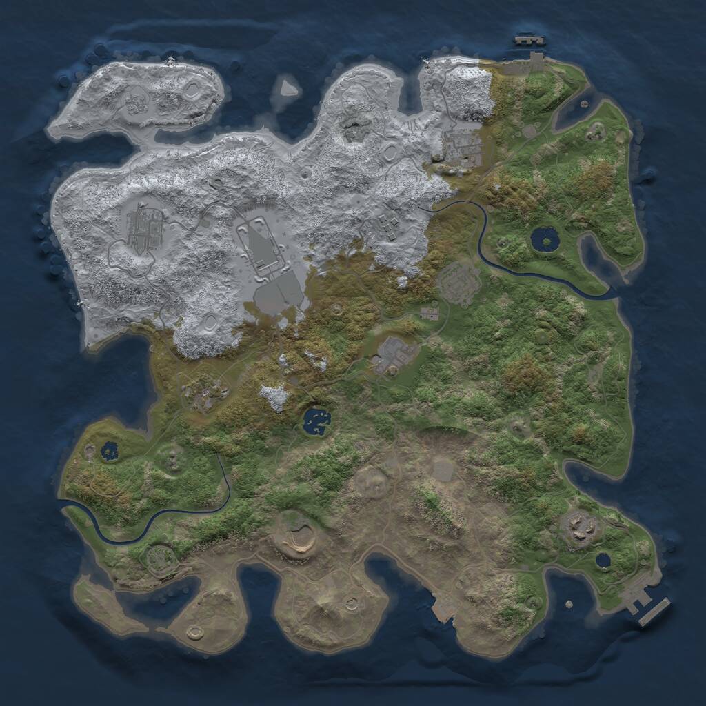 Rust Map: Procedural Map, Size: 3850, Seed: 211309398, 16 Monuments