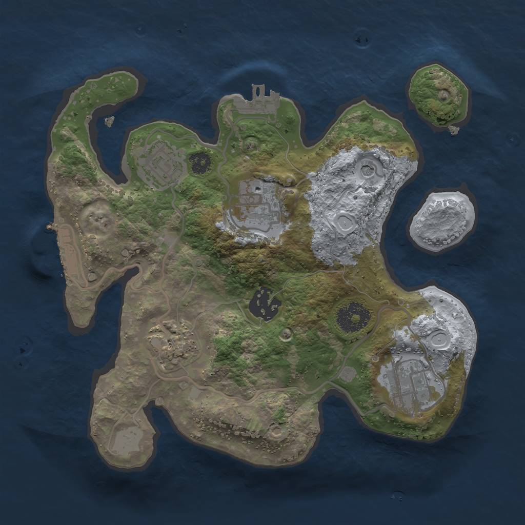 Rust Map: Procedural Map, Size: 2500, Seed: 1555681026, 11 Monuments