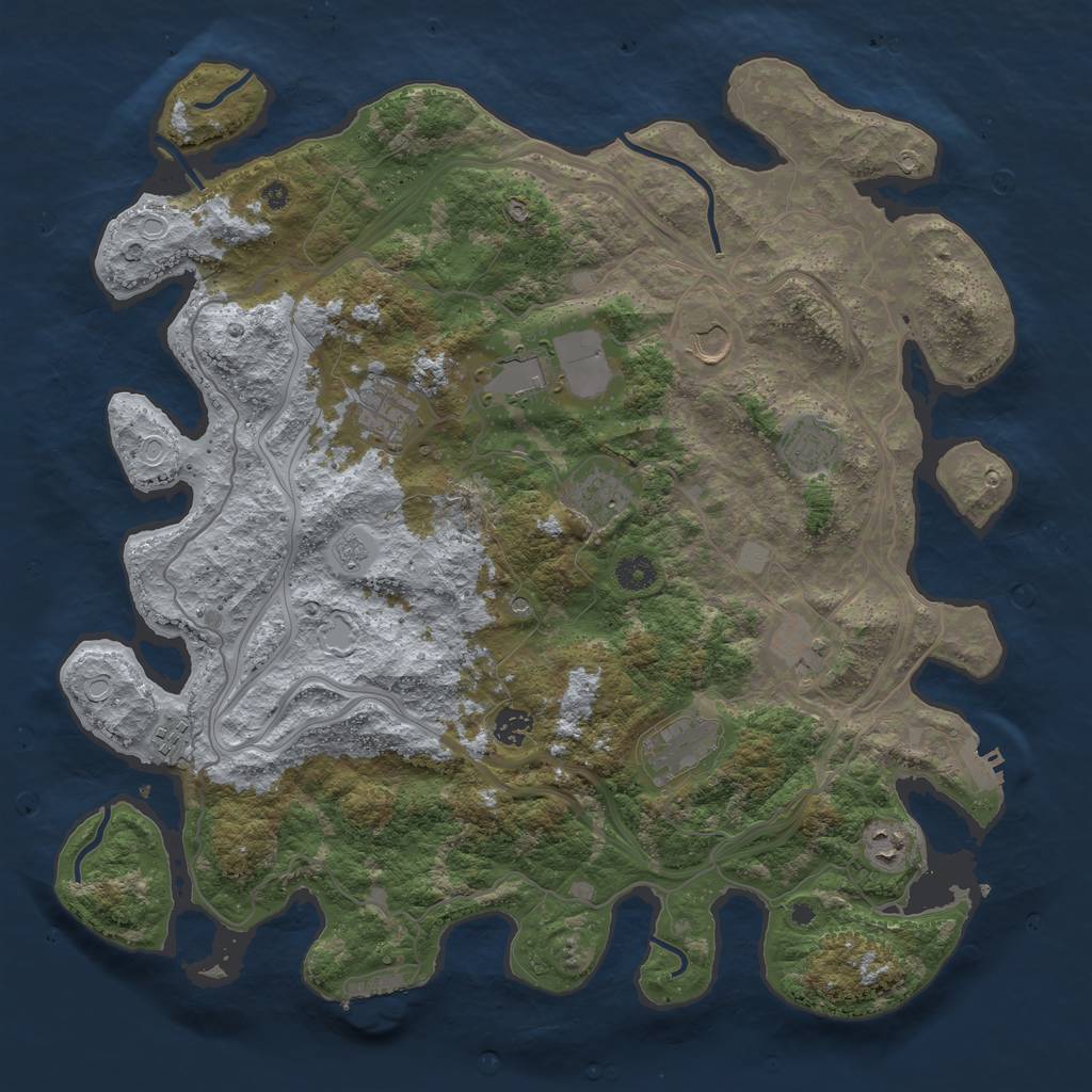 Rust Map: Procedural Map, Size: 4250, Seed: 7739, 19 Monuments