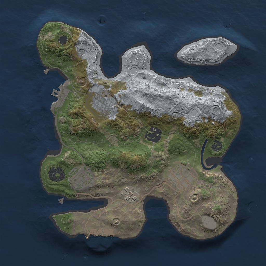 Rust Map: Procedural Map, Size: 2500, Seed: 341730216, 13 Monuments