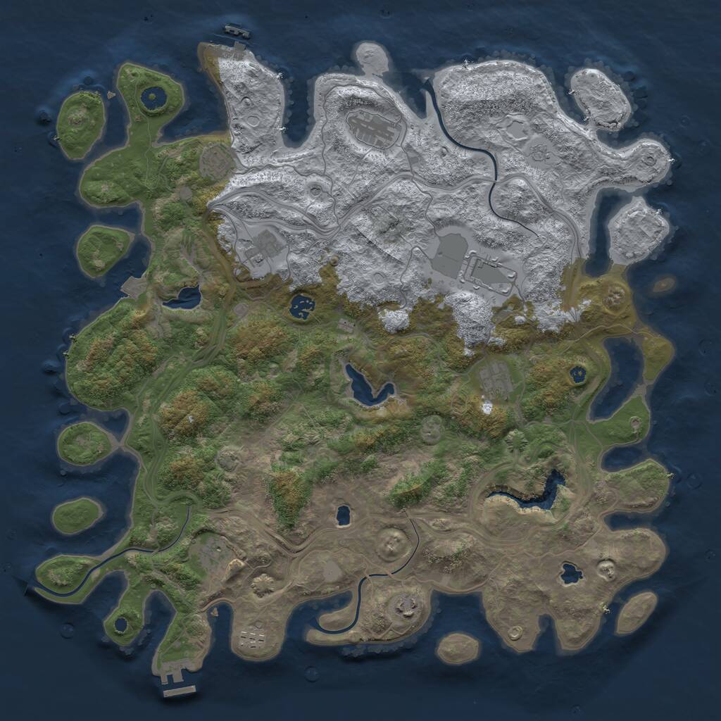 Rust Map: Procedural Map, Size: 4500, Seed: 320770988, 15 Monuments