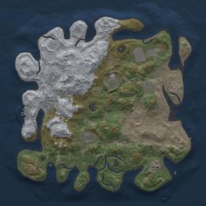 Thumbnail Rust Map: Procedural Map, Size: 3700, Seed: 58137758, 18 Monuments