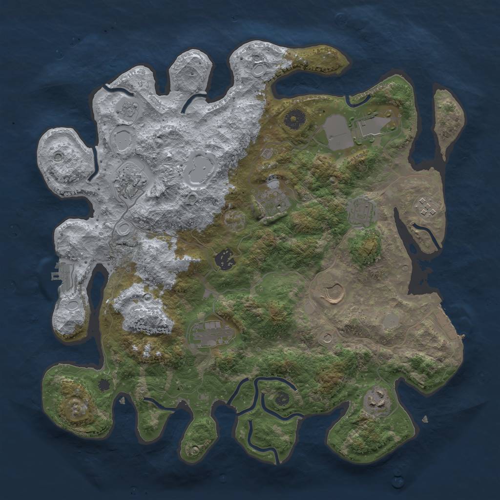 Rust Map: Procedural Map, Size: 3700, Seed: 58137758, 18 Monuments