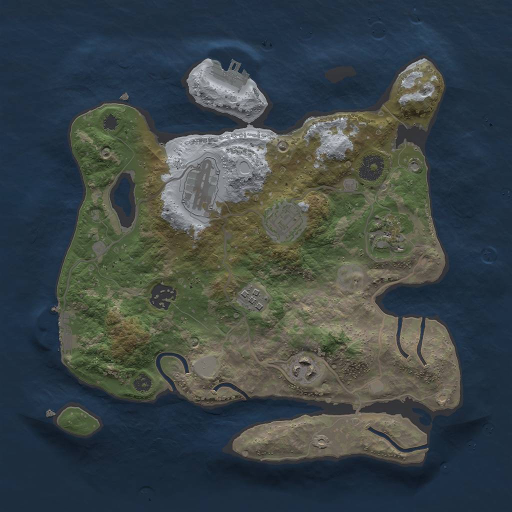 Rust Map: Procedural Map, Size: 3000, Seed: 5291484, 13 Monuments