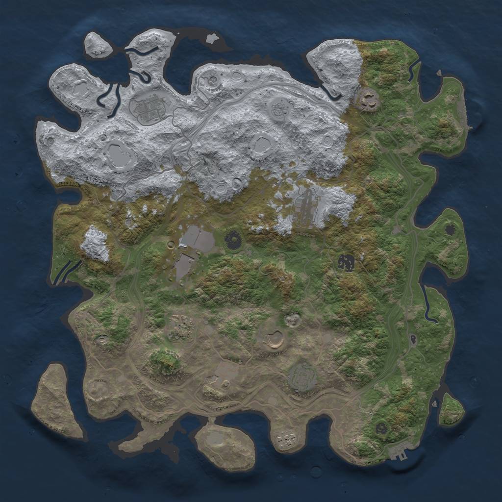 Rust Map: Procedural Map, Size: 4250, Seed: 738294765, 19 Monuments