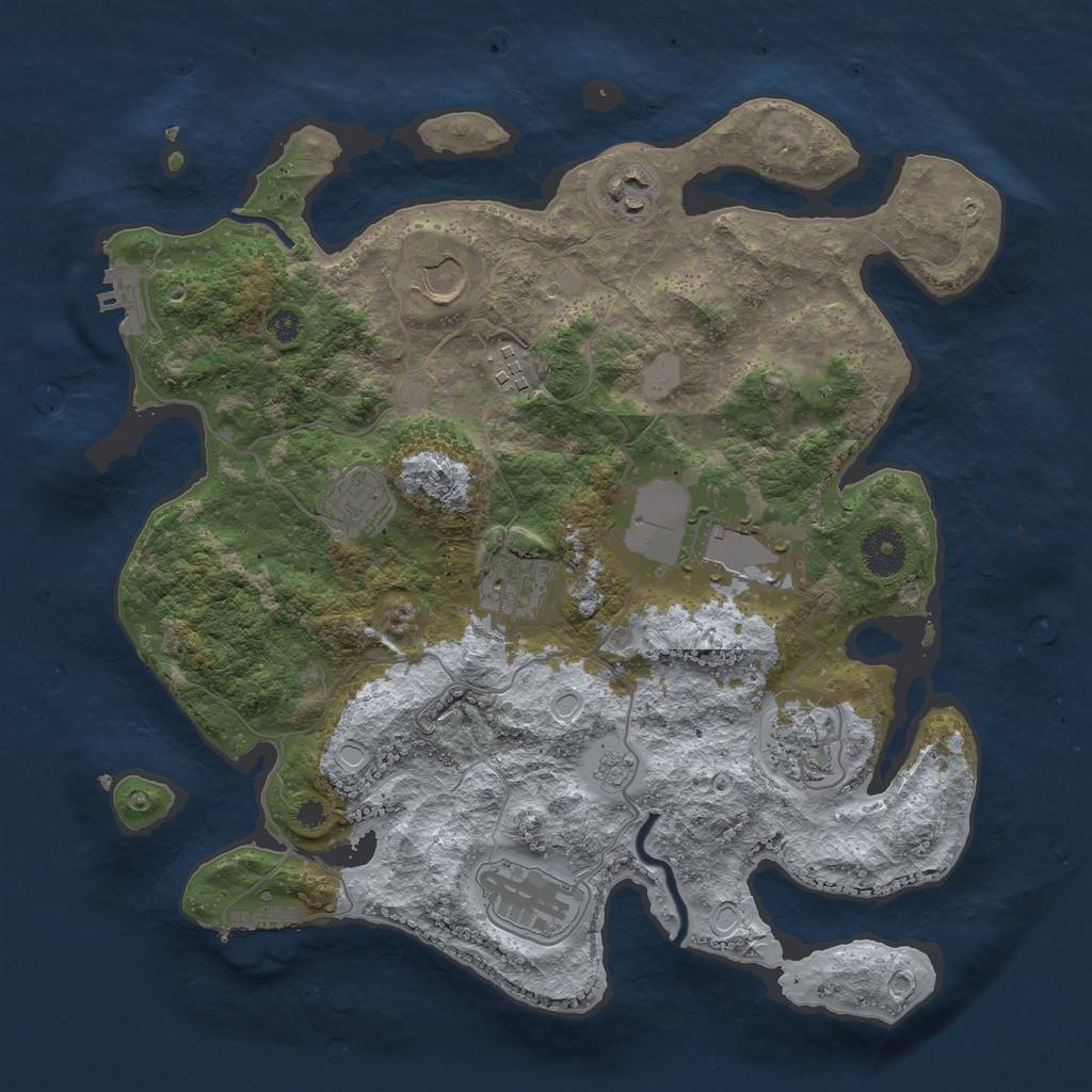 Rust Map: Procedural Map, Size: 3500, Seed: 20220818, 16 Monuments