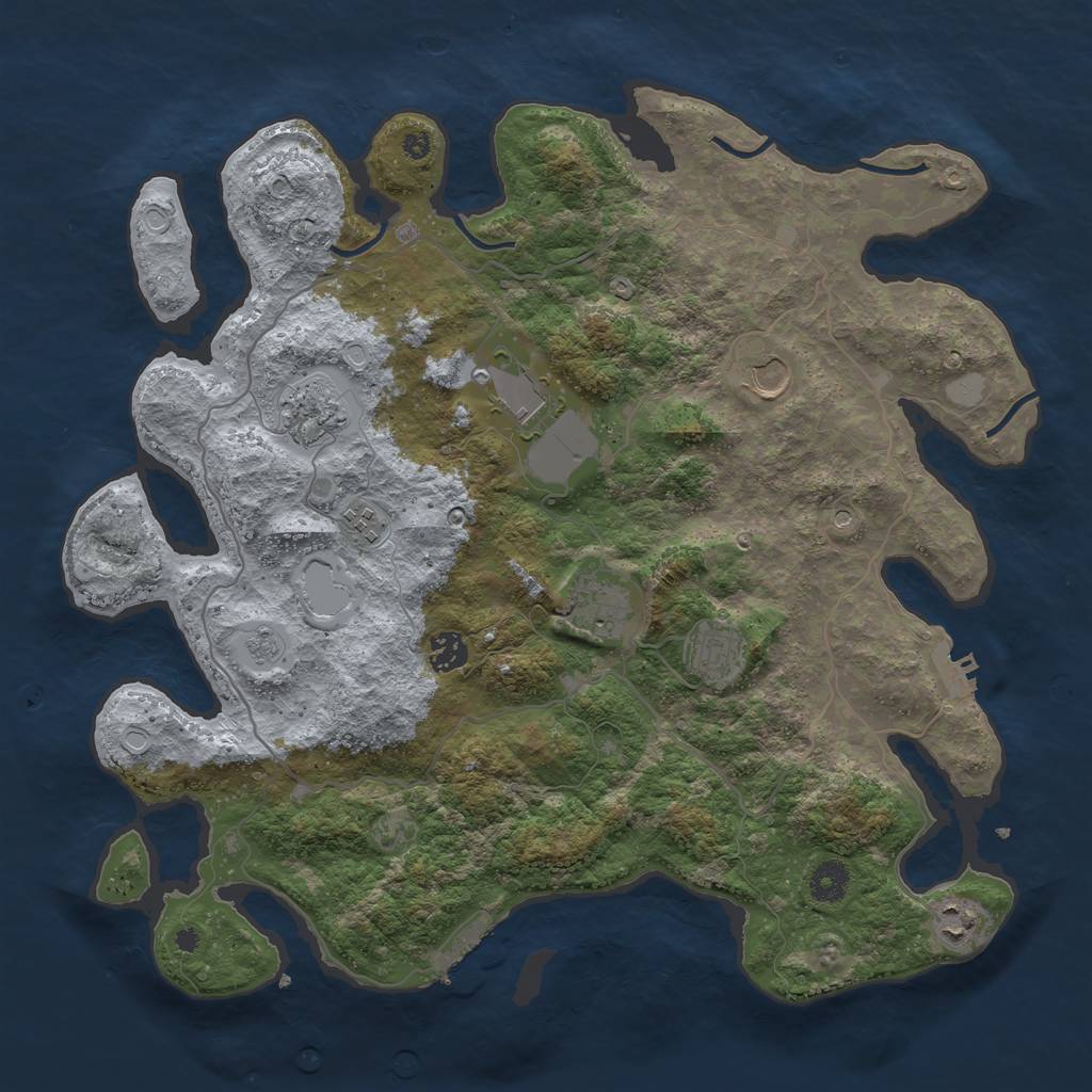 Rust Map: Procedural Map, Size: 4000, Seed: 58137720, 15 Monuments