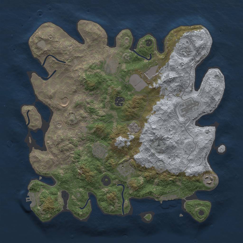 Rust Map: Procedural Map, Size: 3650, Seed: 1475880192, 19 Monuments
