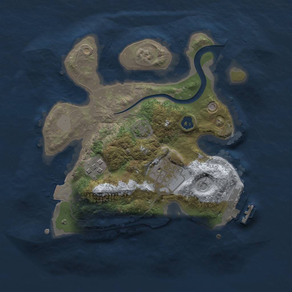 Rust Map: Procedural Map, Size: 2300, Seed: 9527, 6 Monuments