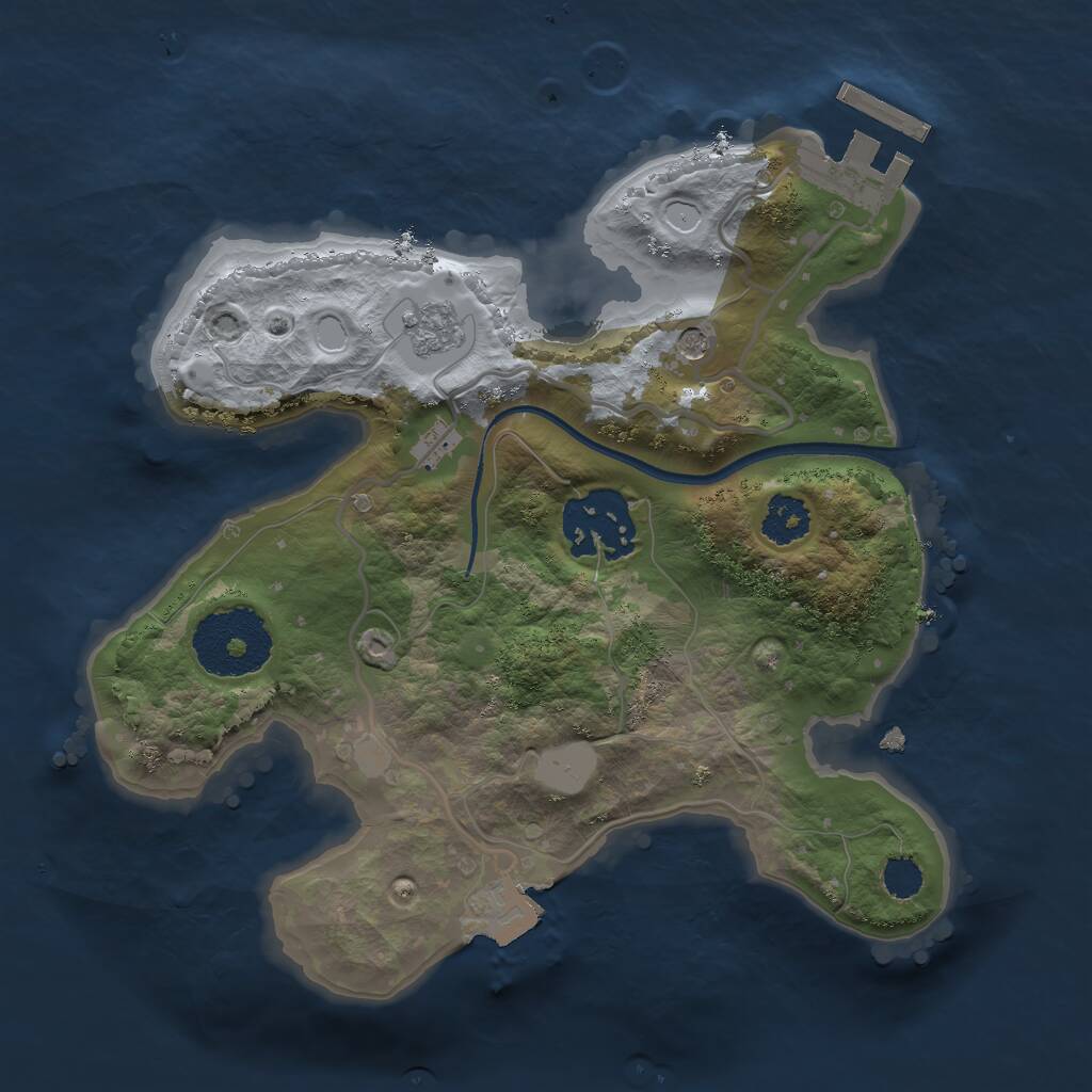 Rust Map: Procedural Map, Size: 2250, Seed: 4317854, 5 Monuments