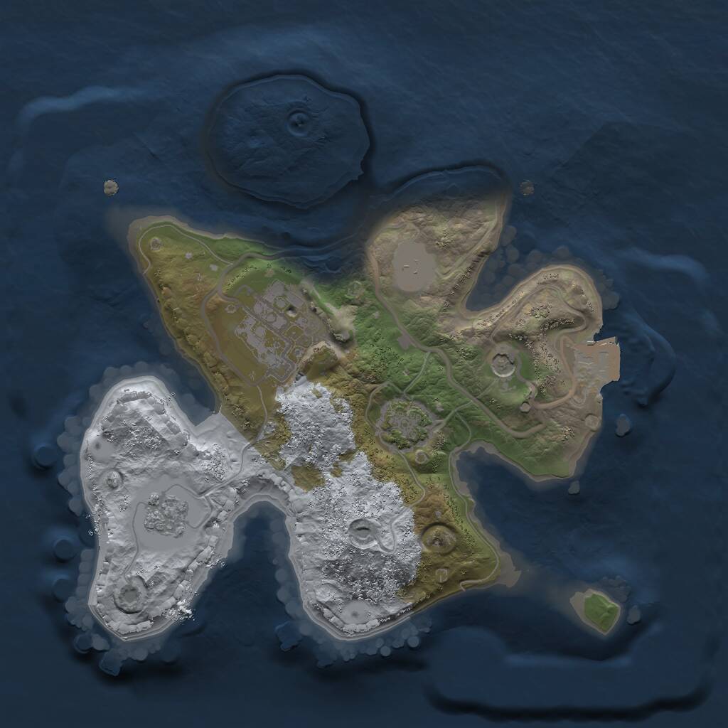Rust Map: Procedural Map, Size: 1950, Seed: 1963307686, 5 Monuments