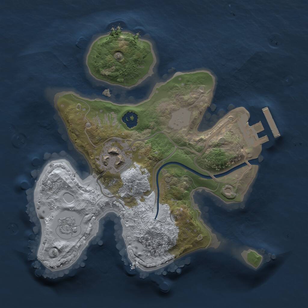 Rust Map: Procedural Map, Size: 1950, Seed: 1963307686, 4 Monuments
