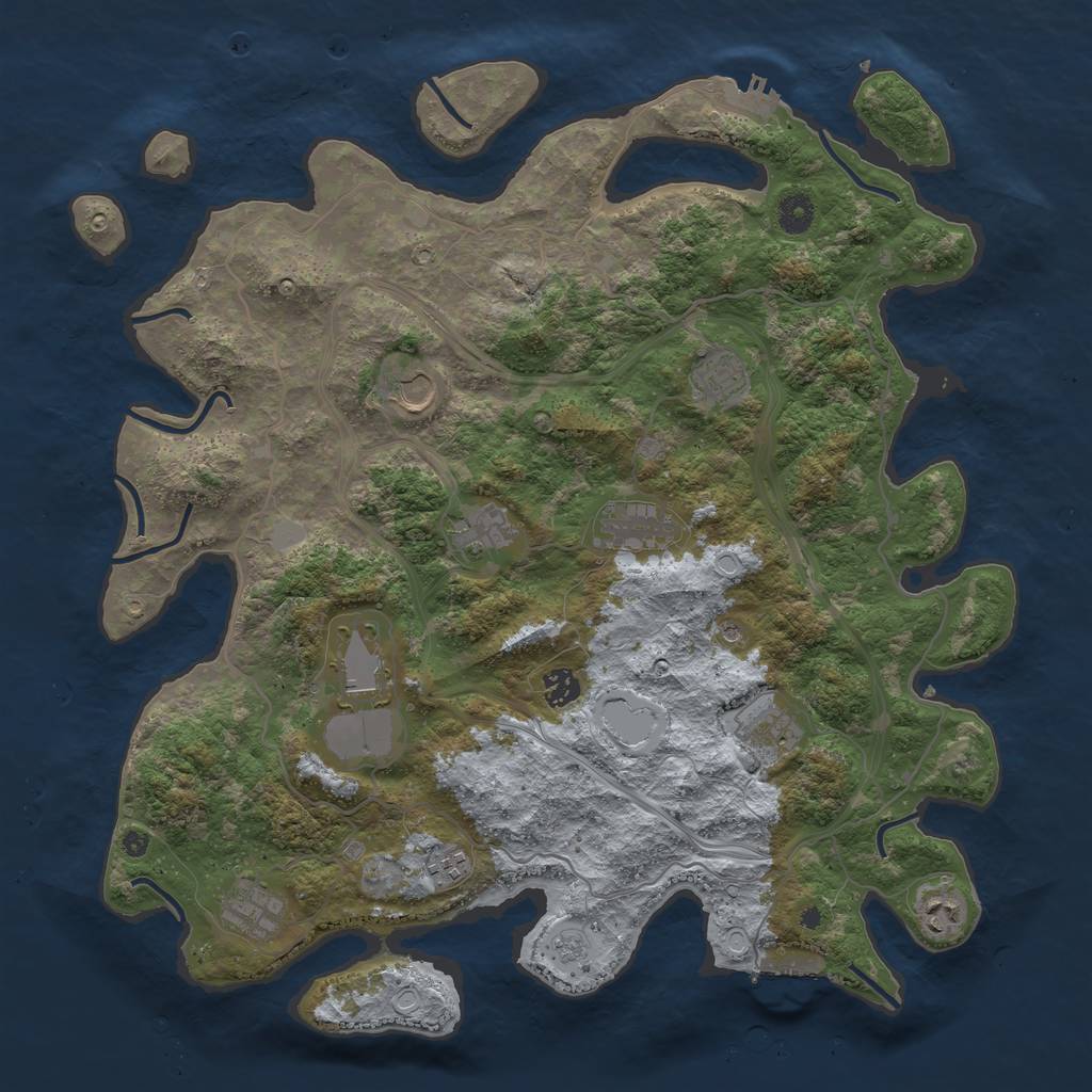 Rust Map: Procedural Map, Size: 4250, Seed: 100901, 19 Monuments