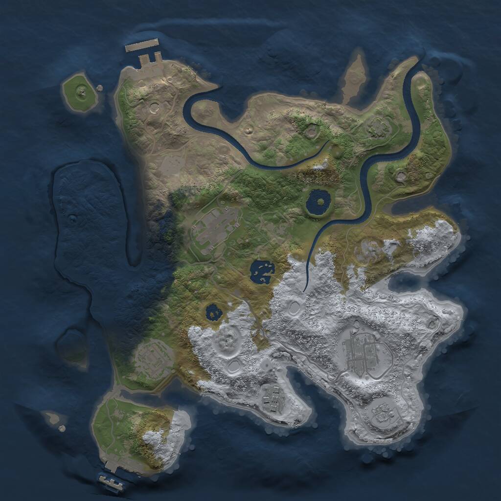 Rust Map: Procedural Map, Size: 3000, Seed: 656119, 11 Monuments