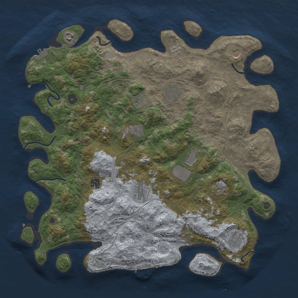 Rust Map: Procedural Map, Size: 4500, Seed: 60221915, 20 Monuments