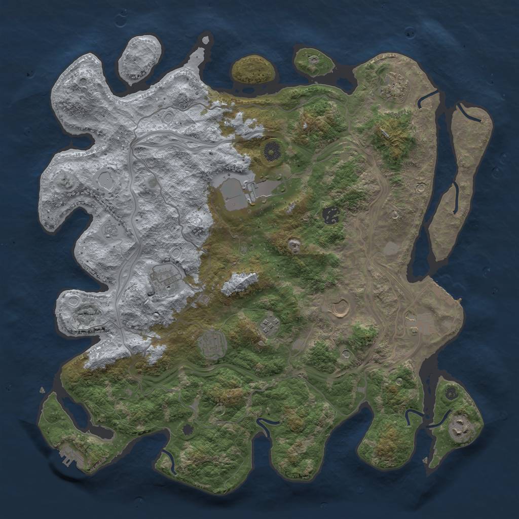 Rust Map: Procedural Map, Size: 4250, Seed: 442299095, 18 Monuments