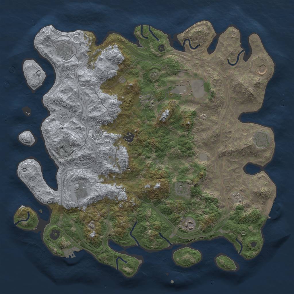 Rust Map: Procedural Map, Size: 4250, Seed: 5452312, 17 Monuments