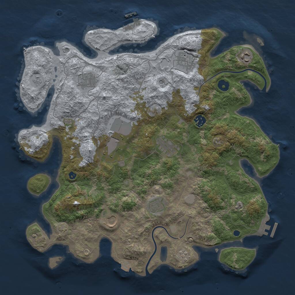 Rust Map: Procedural Map, Size: 3900, Seed: 81539, 15 Monuments