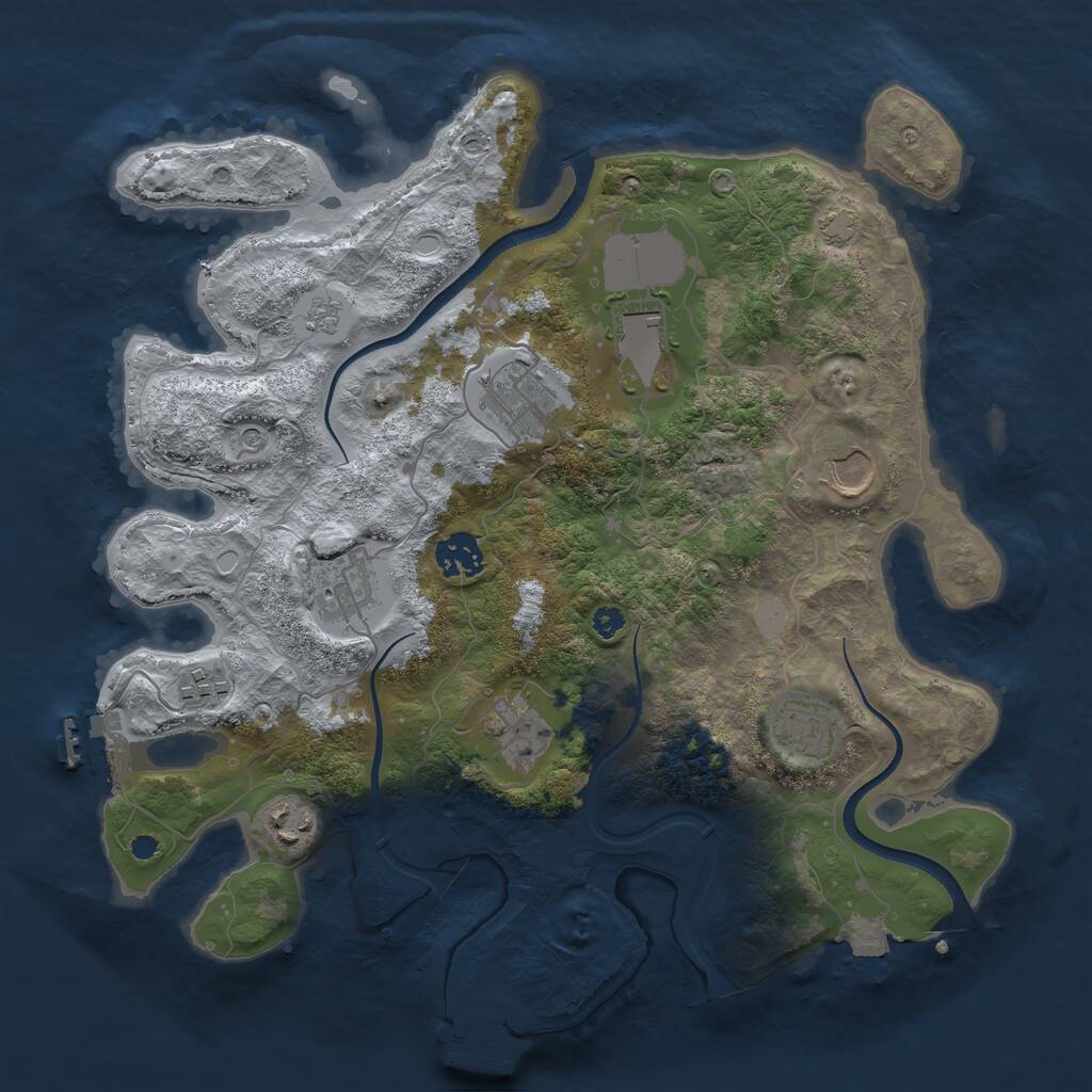 Rust Map: Procedural Map, Size: 3500, Seed: 54434, 15 Monuments