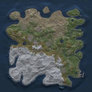 Thumbnail Rust Map: Procedural Map, Size: 3750, Seed: 33, 16 Monuments