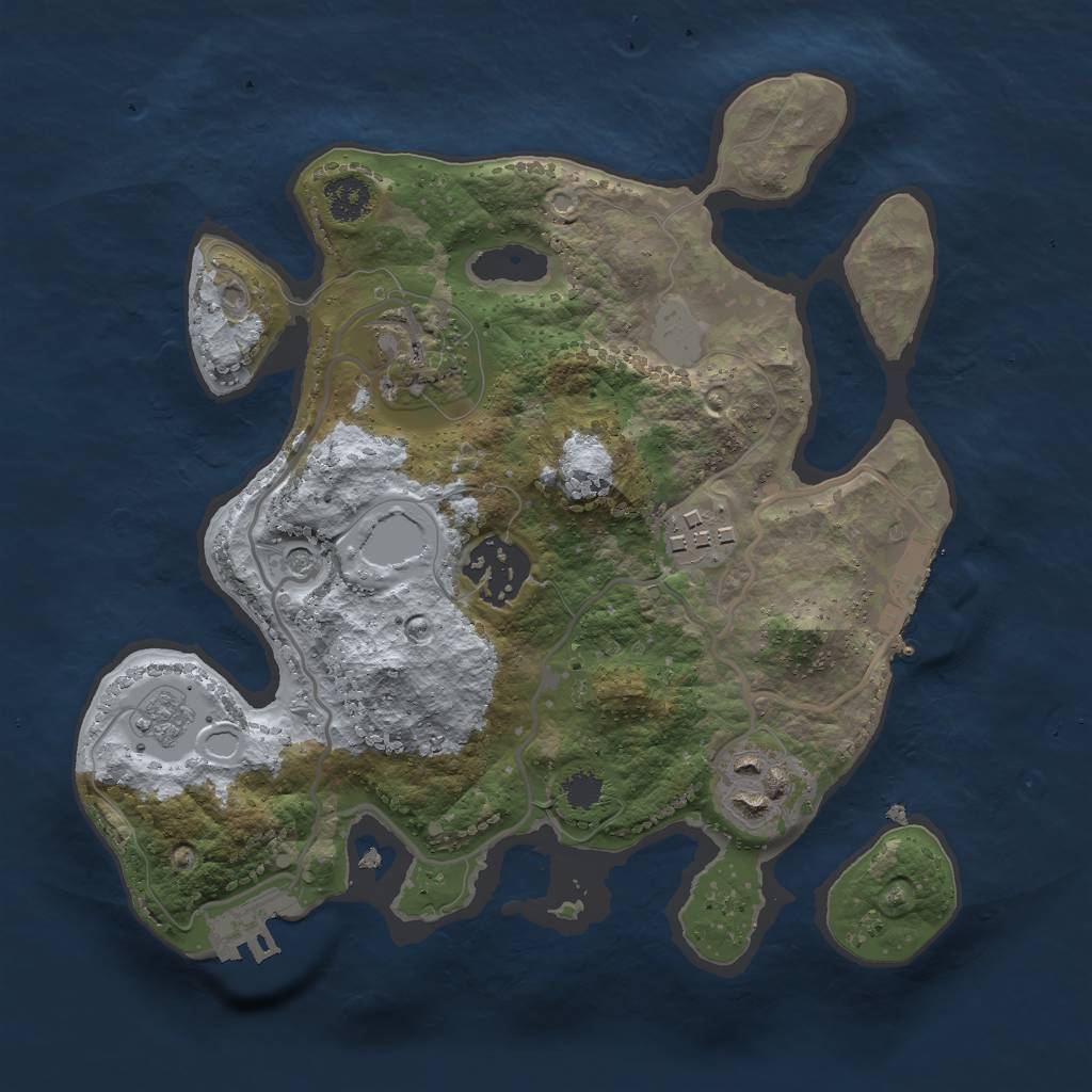 Rust Map: Procedural Map, Size: 2500, Seed: 197675933, 13 Monuments