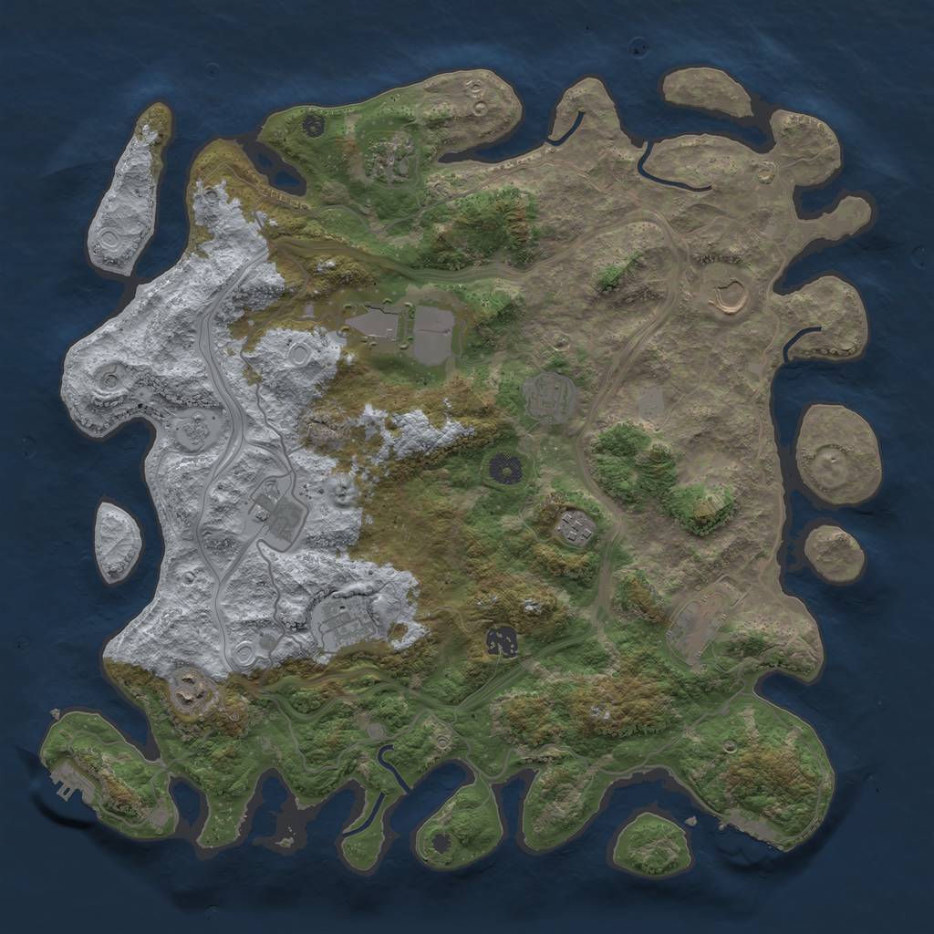 Rust Map: Procedural Map, Size: 4250, Seed: 197675933, 19 Monuments