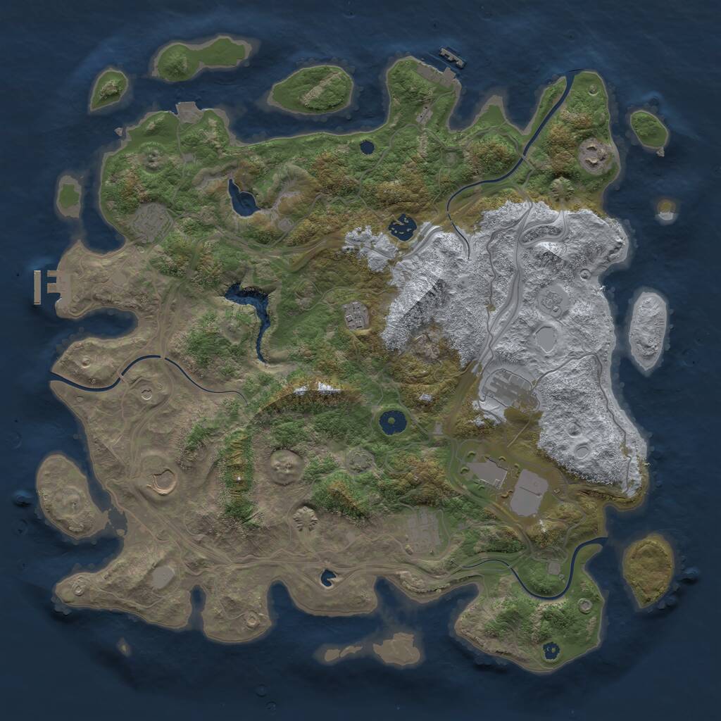 Rust Map: Procedural Map, Size: 4250, Seed: 741471315, 14 Monuments