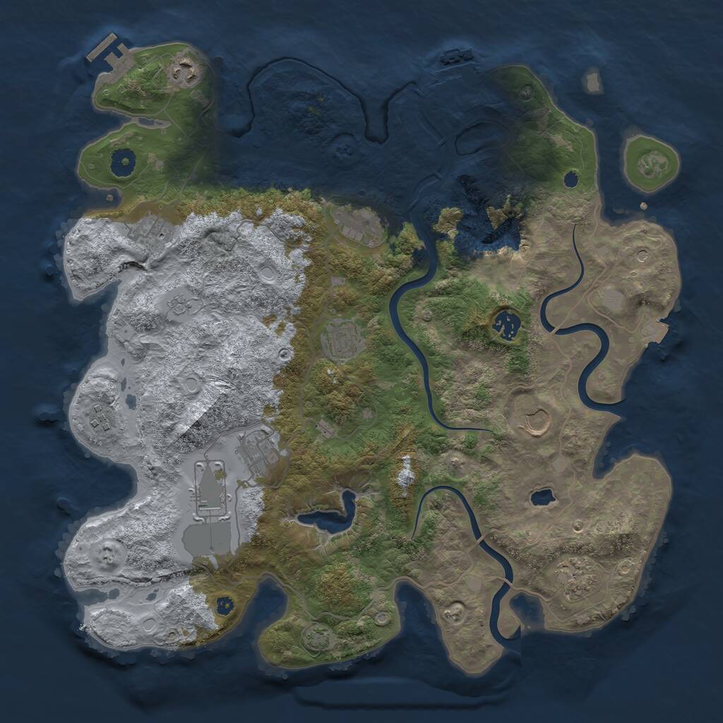 Rust Map: Procedural Map, Size: 4000, Seed: 49529, 16 Monuments