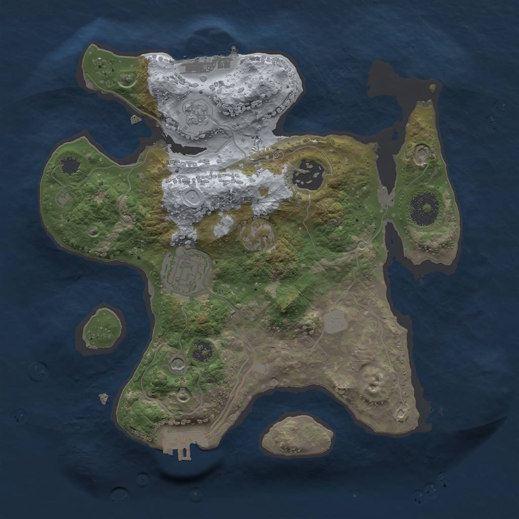 Rust Map: Procedural Map, Size: 2500, Seed: 1896038280, 11 Monuments