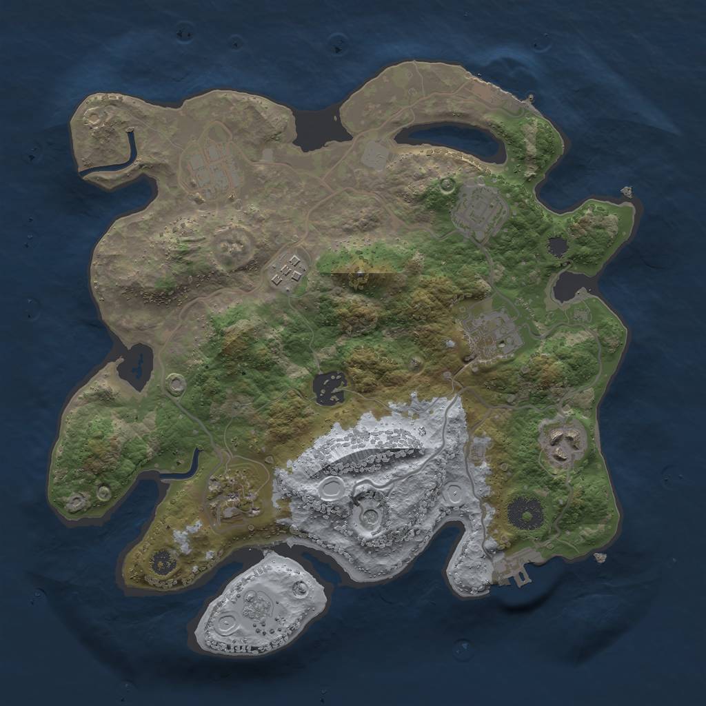 Rust Map: Procedural Map, Size: 3000, Seed: 764381056, 14 Monuments