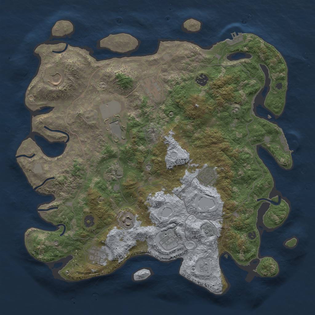 Rust Map: Procedural Map, Size: 4000, Seed: 72324569, 19 Monuments