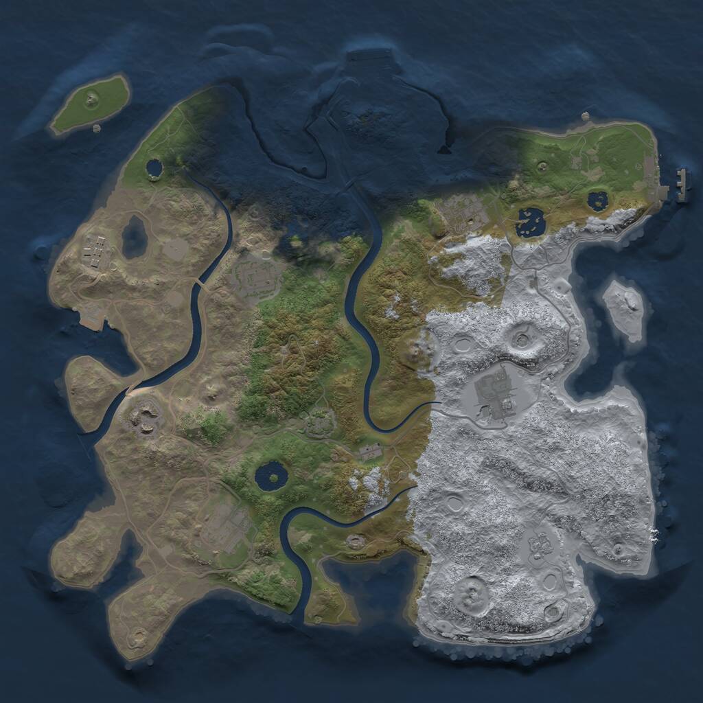 Rust Map: Procedural Map, Size: 3400, Seed: 14, 13 Monuments