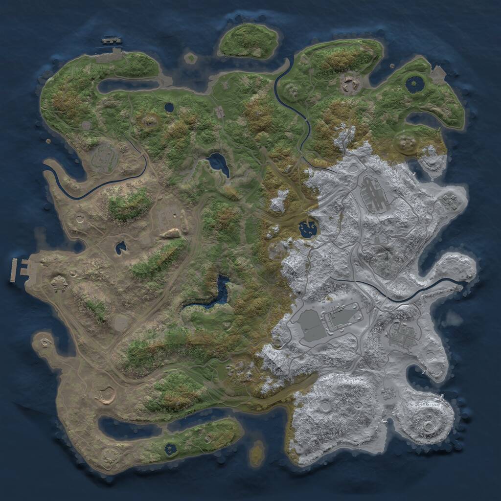 Rust Map: Procedural Map, Size: 4250, Seed: 1405964232, 16 Monuments