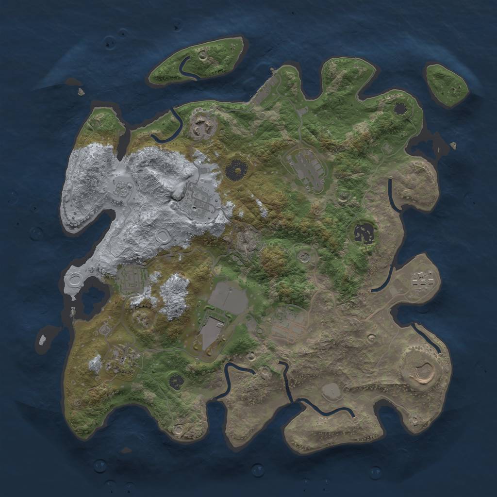 Rust Map: Procedural Map, Size: 3500, Seed: 59638902, 18 Monuments