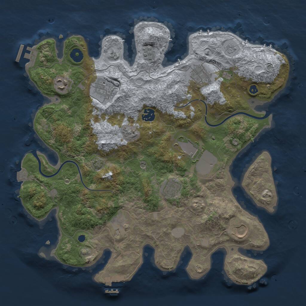 Rust Map: Procedural Map, Size: 3500, Seed: 818, 15 Monuments