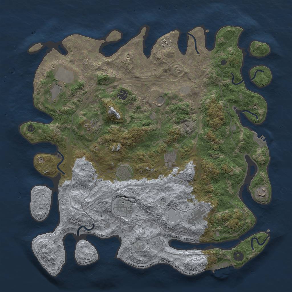 Rust Map: Procedural Map, Size: 4250, Seed: 1392, 19 Monuments