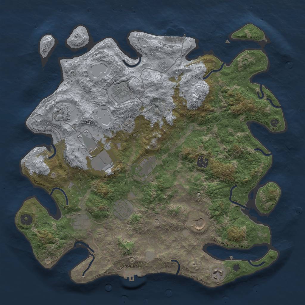 Rust Map: Procedural Map, Size: 3850, Seed: 1663780089, 19 Monuments
