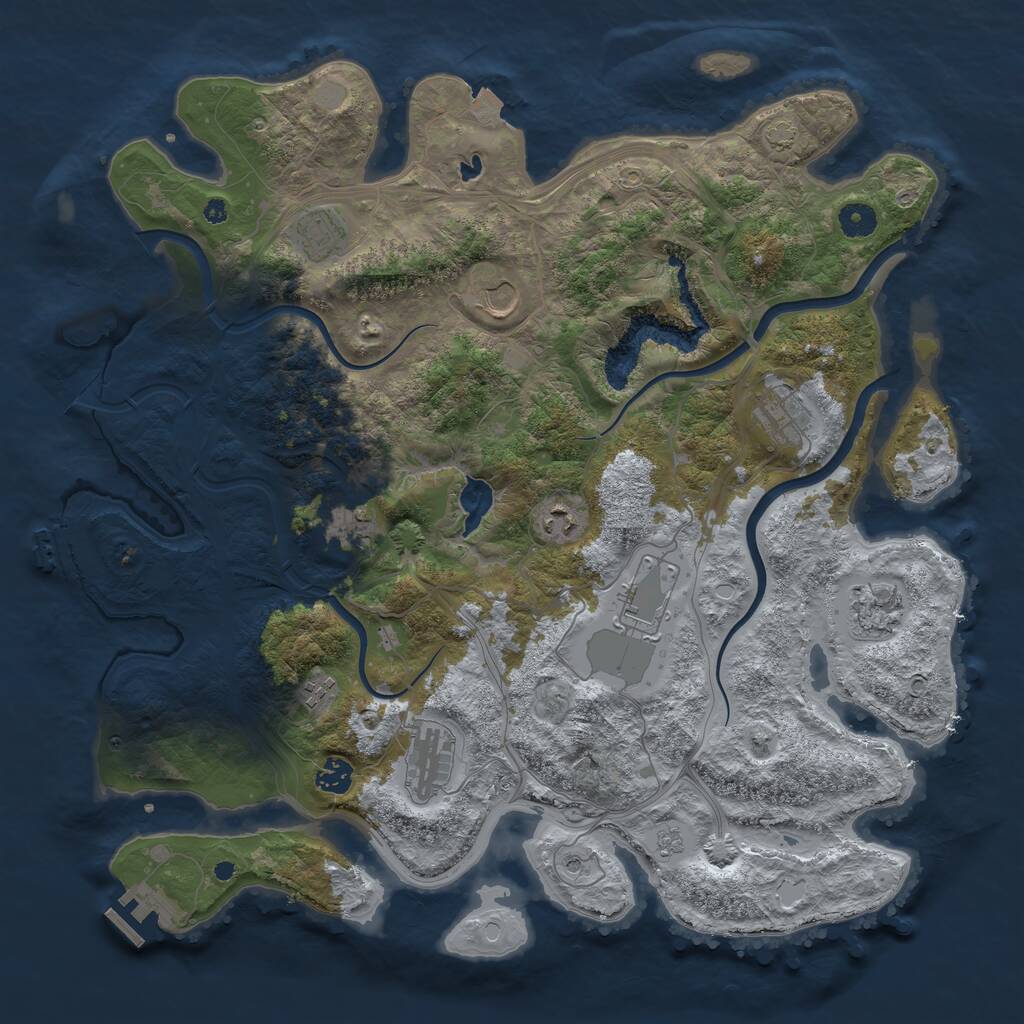Rust Map: Procedural Map, Size: 4250, Seed: 1621526376, 16 Monuments