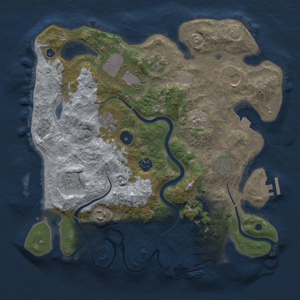 Rust Map: Procedural Map, Size: 3500, Seed: 201933, 15 Monuments