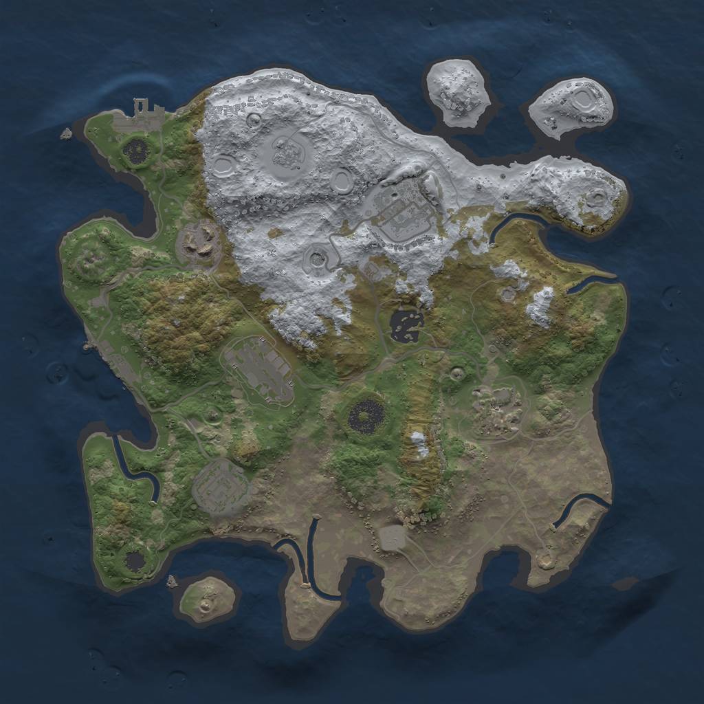 Rust Map: Procedural Map, Size: 3000, Seed: 1878017146, 15 Monuments