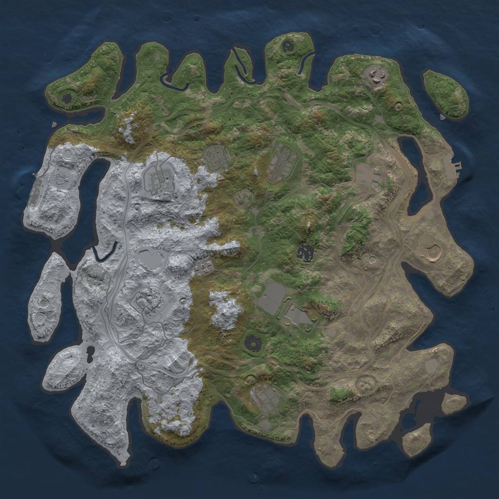 Rust Map: Procedural Map, Size: 4250, Seed: 1678028480, 20 Monuments
