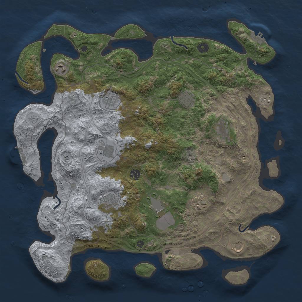 Rust Map: Procedural Map, Size: 4250, Seed: 470098103, 20 Monuments