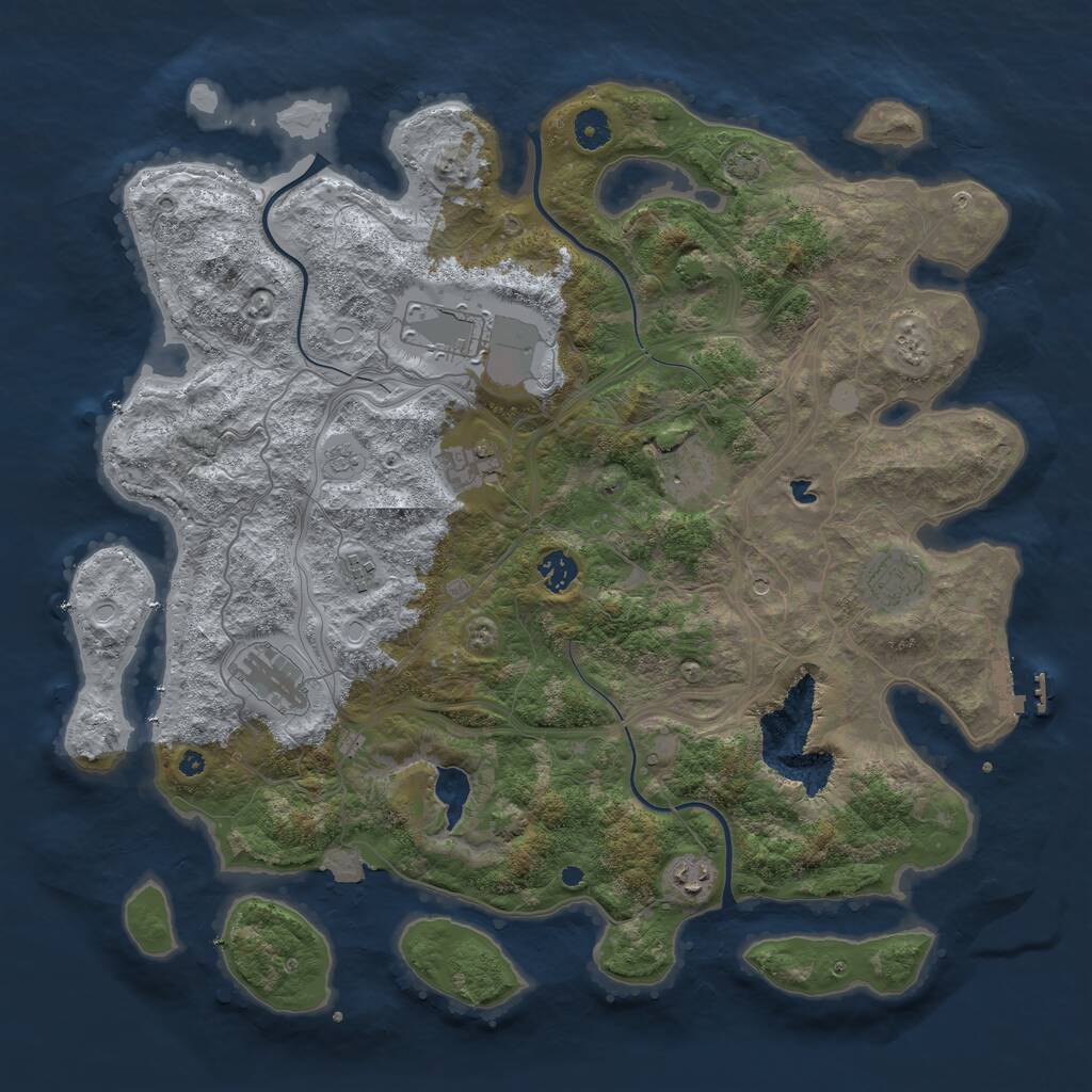Rust Map: Procedural Map, Size: 4250, Seed: 1151866265, 13 Monuments
