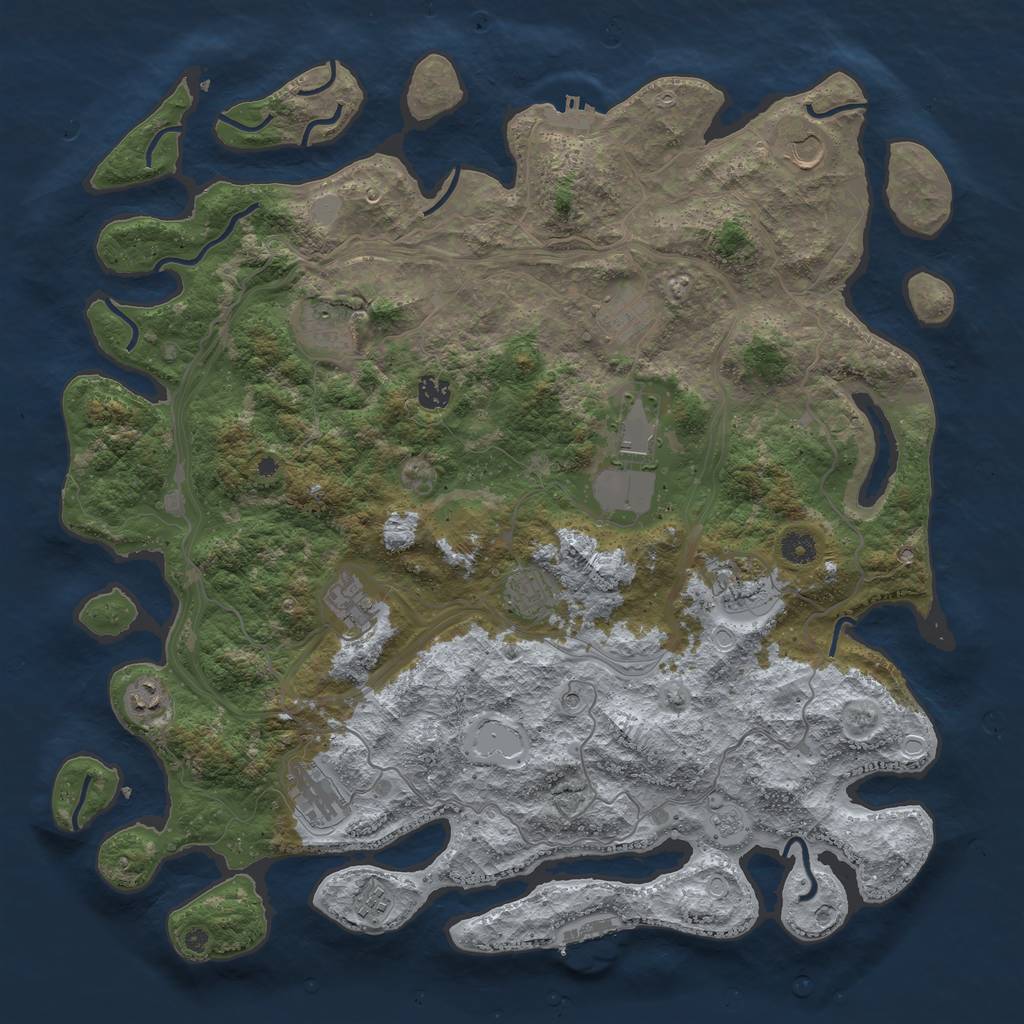 Rust Map: Procedural Map, Size: 4500, Seed: 2087, 20 Monuments