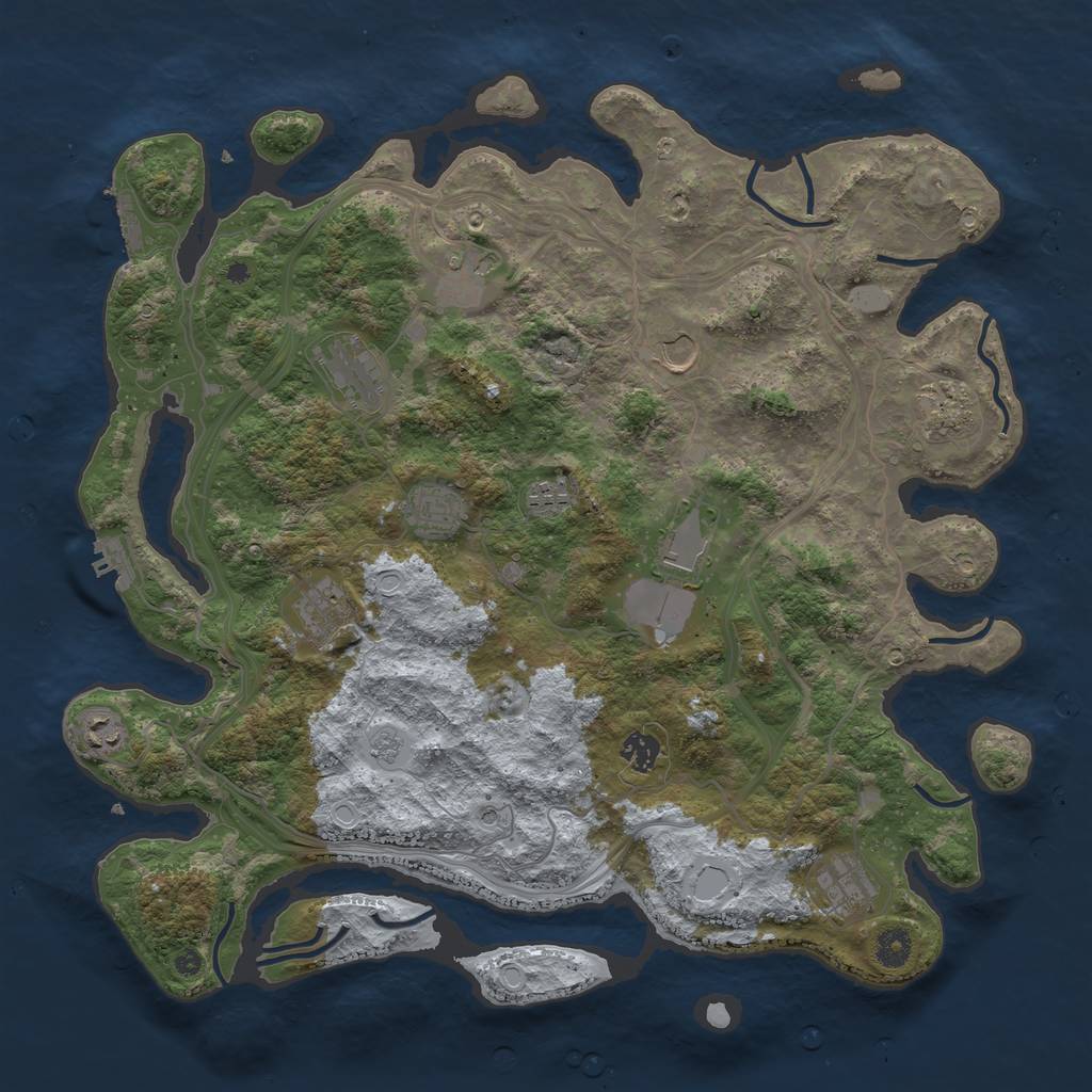 Rust Map: Procedural Map, Size: 4250, Seed: 1266779514, 20 Monuments