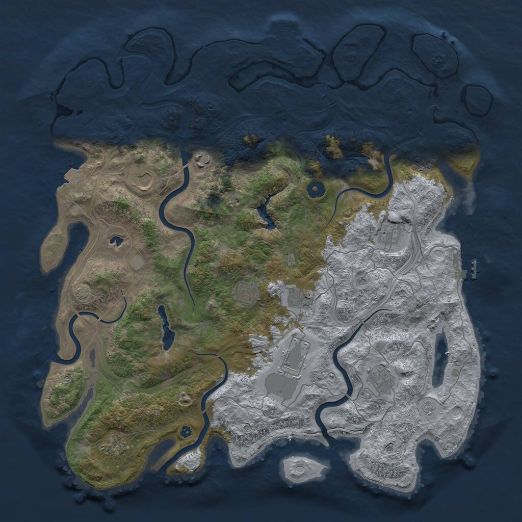 Rust Map: Procedural Map, Size: 4500, Seed: 369643697, 15 Monuments