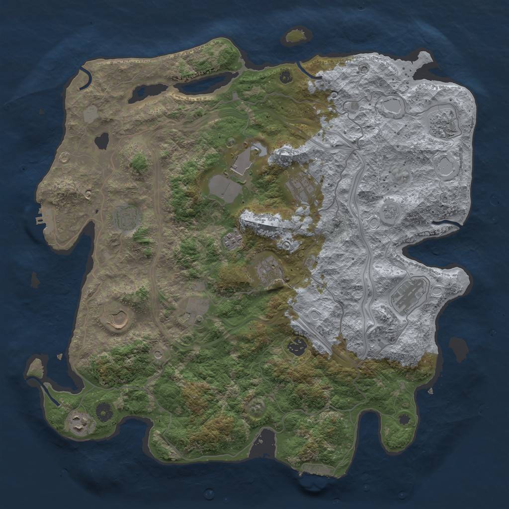 Rust Map: Procedural Map, Size: 4250, Seed: 657024260, 20 Monuments